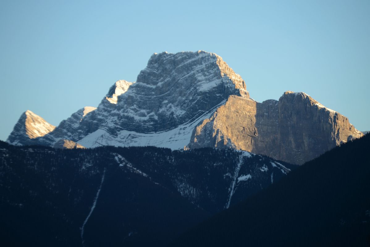 17D Wind Mountain, Mount Lougheed, Windtower Mountain From Trans Canada Highway Before Sunset At Canmore On The Way To Banff